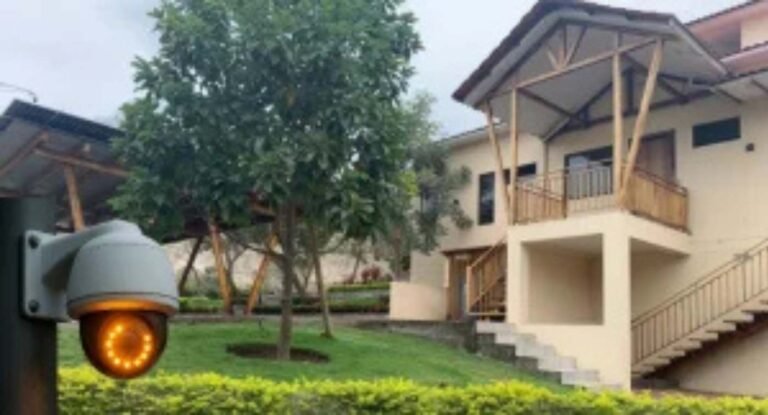 House with security camera.