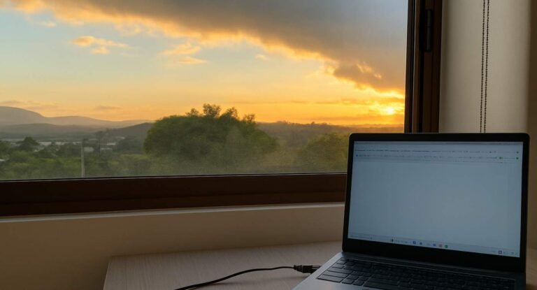 A sunset from the honeymoon suite.